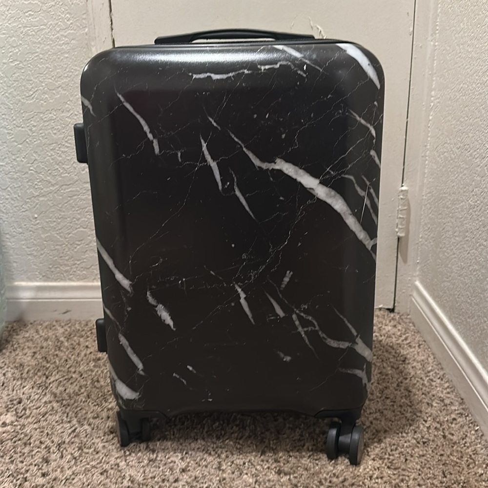 CALPAK Black Marble Carry On Rolling Suitcase - Picture 3 of 10